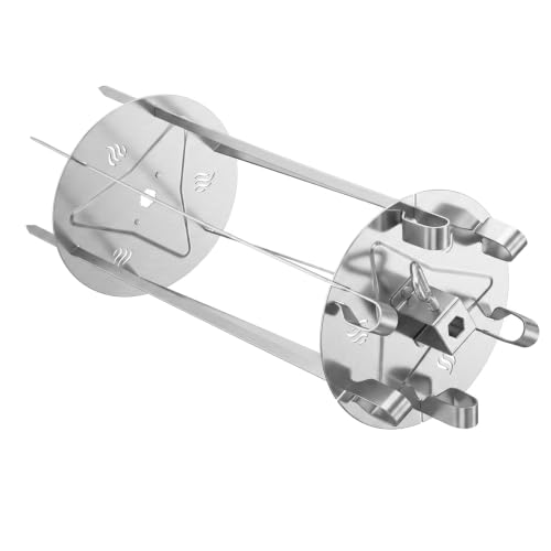 onlyfire Stainless Steel Shish Kebab Skewer Set, Rotisserie Rotating Basket