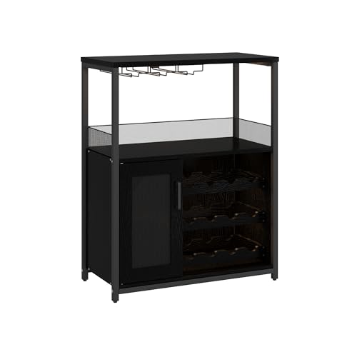 FinerFurnis 3-Tier Wine Bar Cabinet with Detachable Rack