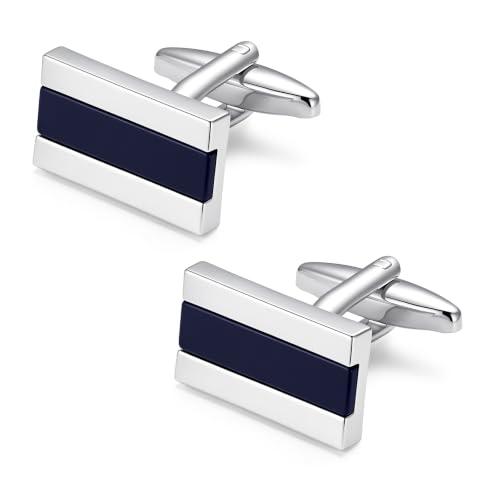 Image of Cufflinks for Men Classic Wedding Business Shirt Cuff Links Set Gifts with Box