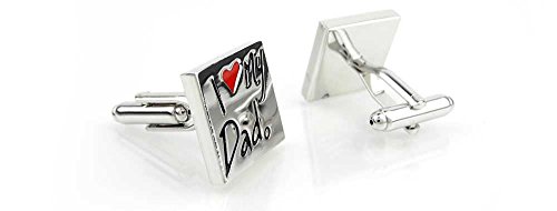Par de Mancuernillas para Hombre I Love Dad Cuadradas miniatura 2
