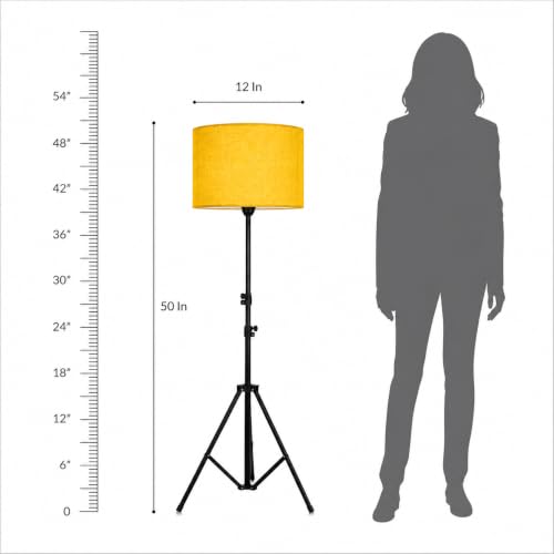 Image of THE GRANDEUR Floor Lamp for Living Room Decoration, Decorative Metal Floor Lamp Standing Home Decoration Floor Jute Lamp Shade Reading for Bedroom, Office, Home Decor, Kitchen