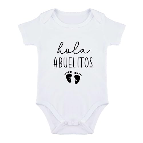 Hola Abuelitos Pregnancy Announcement Baby Bodysuit You're Going to be Grandparents Infant Romper