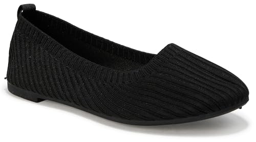 Danskin Womens Hope Vegan Slip On Ballet Flats Black 7 Medium (B,M)