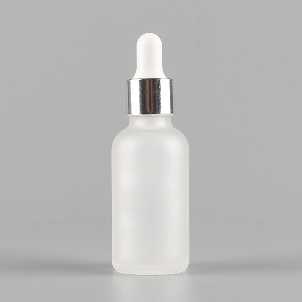 24 Pezzi Trasparente Opaco Bottiglie Contagocce in Vetro 30 ml, Ambra Vuoto Flaconi con Pipetta Contagocce d'argento, per Olio Essenziale, Aromaterapia con Imbuti