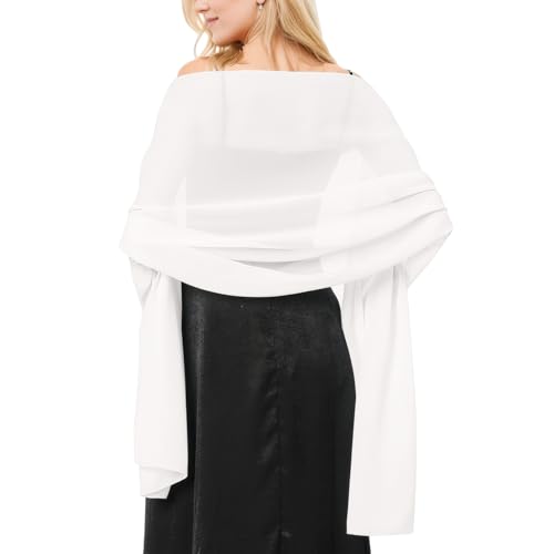 HANERDUN Bufanda Chal Mujer Boda Pañuelo Cuello Mujer Pashmina Capa Gasa Estolas para Fiesta Ligero Color Sólido Foulard para Vestido de Noche