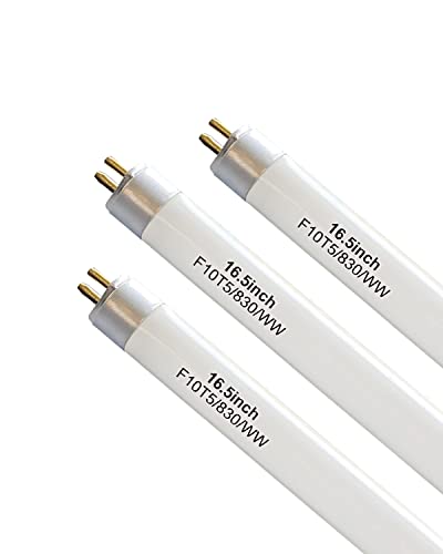 KosunRefill 3 Pack 16" F10T5/830/L Fluorescent Light Bulb Replacement for Jasco,Philips,Linear T5 10W 3000K Warm White Bulbs,G5 Miniature Bipin Base