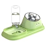 Cuenco de agua para comida para perros, comedero impermeable para mascotas con botella de agua, dispensador de agua para comida para mascotas contra asfixia, cuenco de agua duradero para gatos,