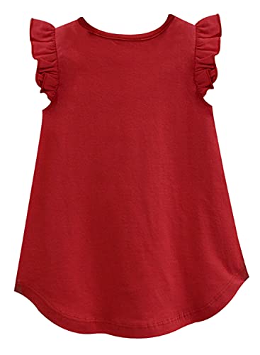 Image of A.T.U.N. (All Things UBER Nice) Girl's Polyester Regular Fit Solid Round Neck Knee Length Regular Top