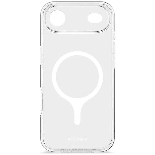 DECODED Coque pour iPhone 17, Transparent, Étui, Compatible avec MagSafe, Magnétique, Protection Caméra, Bouton Camera Control, Anti-Rayures, Transparent