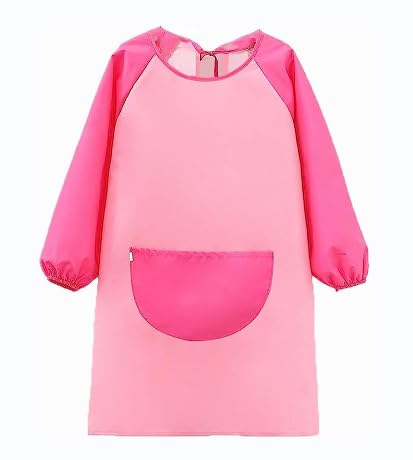 Tablier D'art Pour Enfant Avec Poche Pour Enfants, Tablier De Peinture D'artiste, Blouse à Manches Longues Pour Enfant, T-shirt à Manches Longues, Noir, Vert, 4-8 Ans