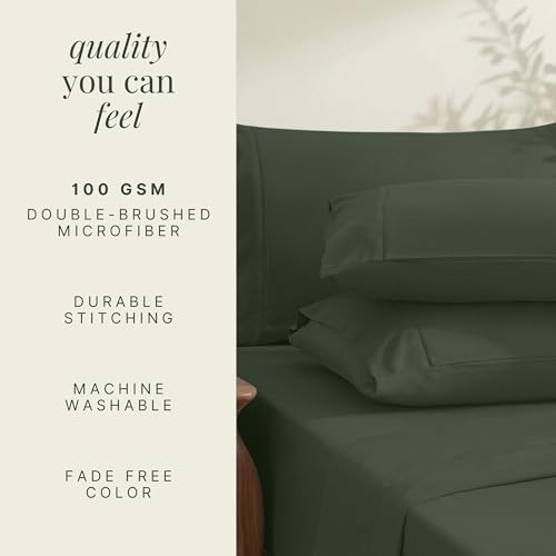 Image of Hearth & Harbor Bed Sheets, Luxury Soft 6 Piece Bed Sheet Set Extra Deep Pocket Fitted Sheets Fits Mattress up to 21 inch, Double Brushed Bedding Sheets & Pillowcases,
