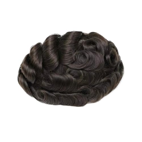 Hombres Peluca de encaje 6 pulgadas for hombres, cabello humano, peluca masculina, sistema reemplazo con frontal suizo, unidad 8x10 Peinado