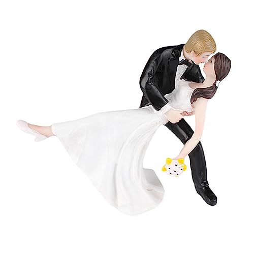 F Fityle Figurine Mariage Figurines Mariée et Marié Personnages Miniatures Décoration Gâteau Résine Artisanale Scène Danse Convient pour Mariage Fête...