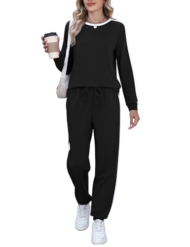 Marvmys Women Long Sleeve Tracksuits Fashion 2 Piece Lounge Set Travel Outfits Jogger Set