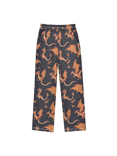 ZZKKO Cartoon Flying Dinosaur Boys Pants for Kids Jogger Pants with Pockets S2