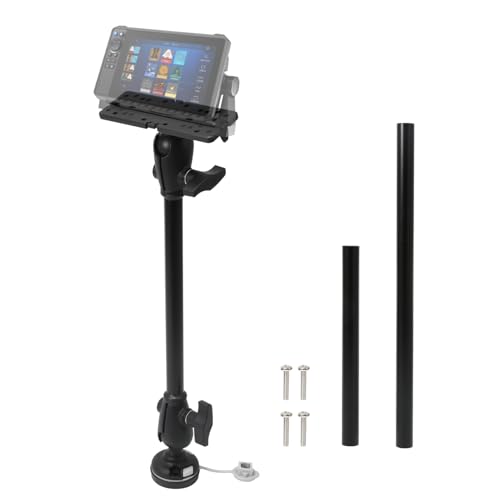 Image of 1.5 inch / C Size Ball Fish Finder Mount, 360Rotation, 2 PCS (18-22 inch) Arm with Base Protection Cover, Marine Electronic /Depth Finder Mount for Boats, Compatible with Garmin, Lowrance, Humminbird and More