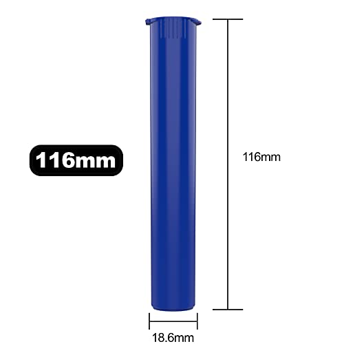 Image of 116mm CR Plastic Packaging Pop Top Tubes - Child Resistant Travel Holder Vial Containers - 500 Qty (Blue)