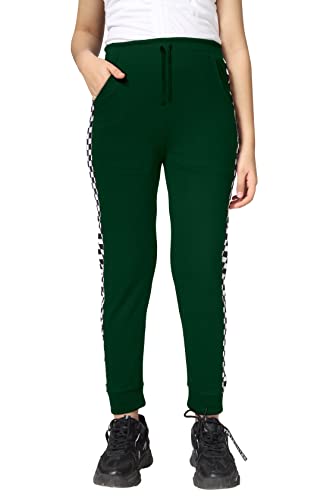 Image of KYDA KIDS Girls 100% Cotton Chess Print Track Pants | Elastic Waist Regular Fit | Soft Breathable Kids Casual Wear with Side Pockets Multicolor (Pack of 1)