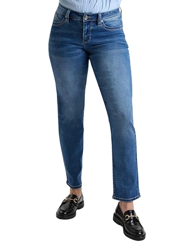 Women's High Rise Curve Confidence Wannabettabutt Straight Leg Jeans, M Medium Blue, 14
