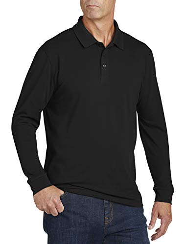 Camiseta Polo de Manga Larga Cutter & Buck para Hombre Talla 3X-Large Tall Negro miniatura 1