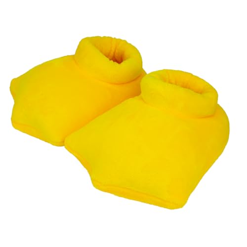 NICEYEA Plush Home Slippers Novelty Animal Slippers Duck Paw Shoes Fluffy House Slippers Halloween Christmas Cosplay Costume (Yellow UK Footwear Size System Adult Women Alpha Medium One Size)