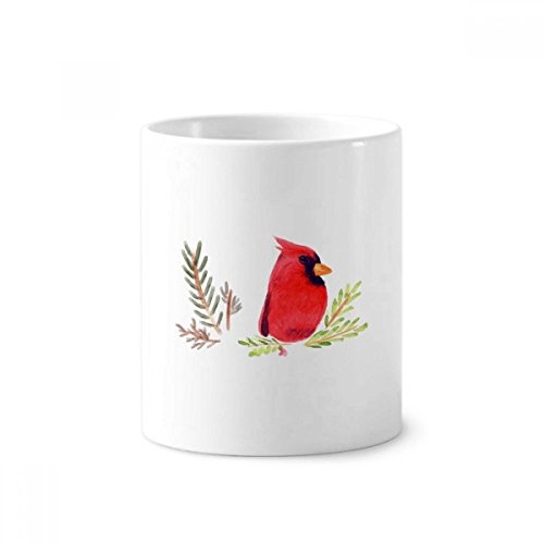 Cadeau tasse blanche oiseau magpie céramique rouge pour bureau et maison