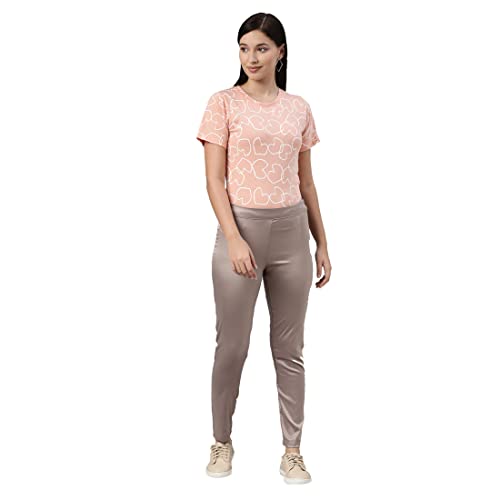 Image of GO COLORS Women Mid Rise Polyester Shiny Pant