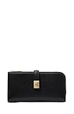 kate spade new york Women's Deco Pebbled Leather Wallet Zip Slim, Black, Large