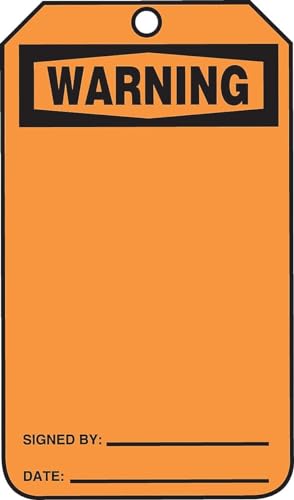 Étiquette d'avertissement orange Accuform MWGT205PTP en plastique RP-Plastic lot de 25