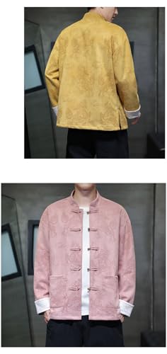 Veste Chinoise Imprimée Jaune Qilin en taille XS motif citronnier pour automne