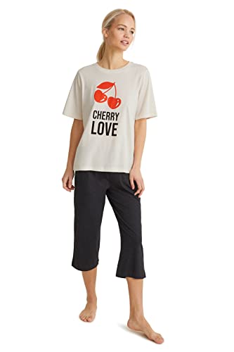C&A Damen Pyjama Relaxed Fit Pyjamas Set|2er Pack Stretch|Baumwolle...