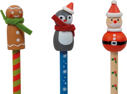 small foot Christmas Pencils Set, wood, set of 6, for gift exchanges Advent calendars or small treats for kids 12678 - Image 4