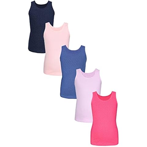 TupTam Mädchen Baumwolle Unterhemd 5er Pack Tank Top Ärmellos Kinder Cover