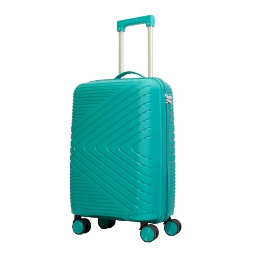 Image of Hard-Shell Luggage Trolley Bag with 360 Spinner Wheels, Large Capacity Travel Carry-On Suitcase (Style-1, Green, 20 INCH)