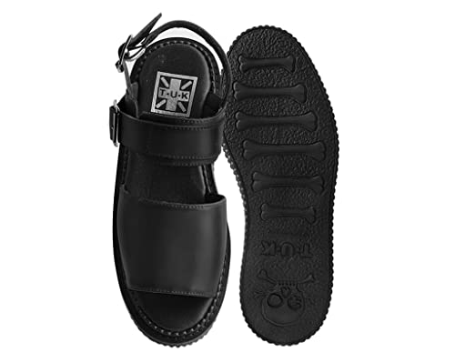 T.U.K. Black Brush-Off Stratocreeper Sandals for Women, High Platform Creeper Sandal3