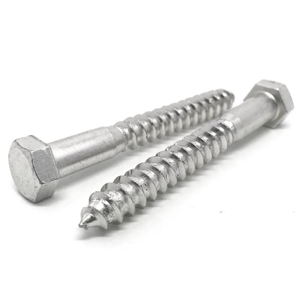 (10 Pieces) 1/4-10X3" Stainless Steel Hex Lag Screws Partial Threads Plain