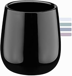 KADAX Ceramic Toothbrush Mug, Bathroom Mug, Toothbrush Holder, 9.5 x 9.5 x 10 cm, Bathroom Tumbler for Bathroom, Toothbrush, Toothpaste, Storage, Cup, Drinking Cup (Black)