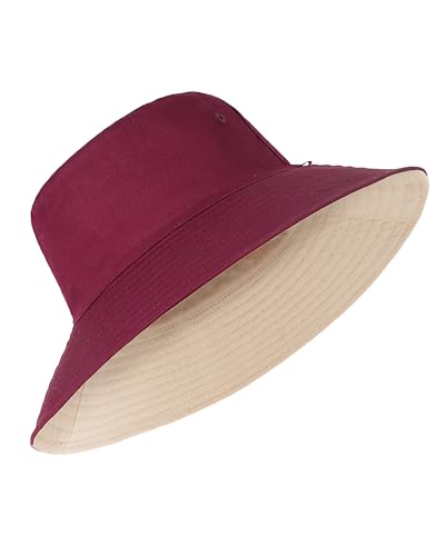 Image of XXL Oversize Bucket Hat Reversible, XL L M S Fisherman Sun Cap With Chin Strap, Travel Beach Outdoor Hat For Men Women