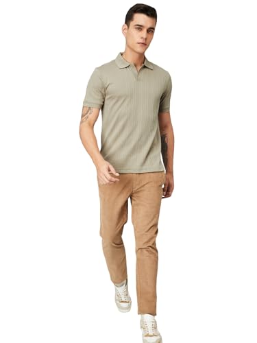Image of Max Men Ribbed Knit Polo T-Shirt