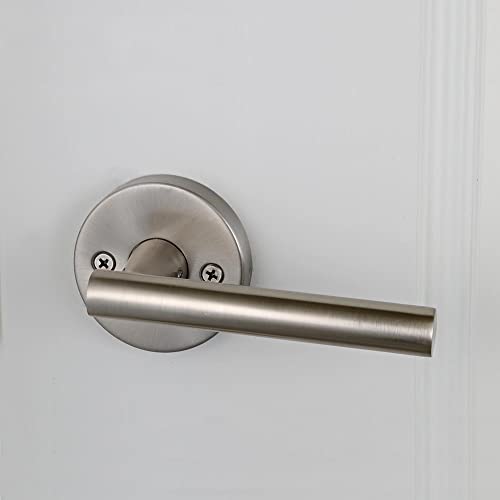 Image of Design House Eastport Passage Door Lever, Satin Nickel | Surface, Contemporary /Modern, Zinc, Hardware, 580951