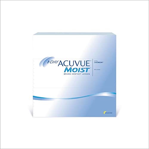 Acuvue 1-Day Moist, Power: -5.25, Daily Disposable Contact Lenses, Pack of 90 lenses, From Johnson & Johnson