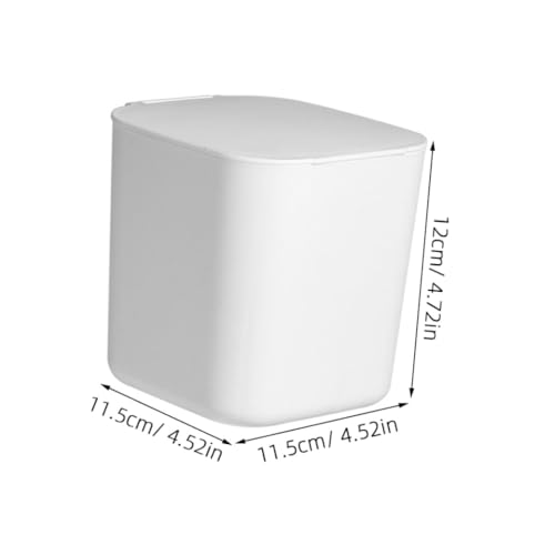 Caneca de basura pequeña para escritorio de plástico blanca miniatura 2