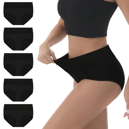 Listado de Costura de ropa interior . 44 IGOLUMON Calzones de Mujer Algodon Suave Ropa Interior de Cintura Alta Pantaletas sin Costuras para Mujer Transpirables Bragas para Femeninas 5 Piezas
