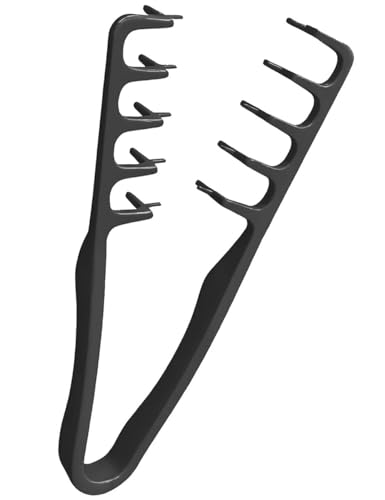 Texture Comb, Voluminous Wide-Tooth Hair Comb for Maximum Root Lift, Dual Wide & Fine Tooth Texturizing Styling Comb, Non-Slip ABS Plastic Barber Tool for Men–Black