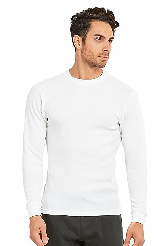 Men's Classic Fit Heavy Weight Waffle Thermal Shirt (3XL, White)