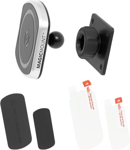 Scosche MagicMount Pro2 Magnetic Car Cell Phone Holder with AMPS Mounting Plate for Scosche/ProClip Vehicle Specific Mount Bases, Phone Stand Compatible with MagSafe, iPhone, Samsung