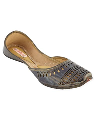 Image of Fulkari Prime Pure Leather Casual Women's Soft Leather Bite and Pinch Free Ladies Jutti Ethnic Mojari