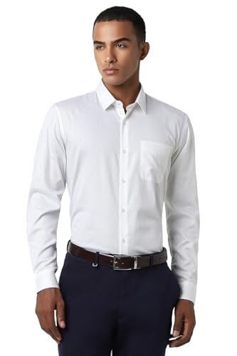 Image of Peter England Men Cotton Solid Slim Fit Shirt