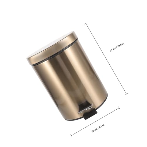 Caneca de basura con pedal Beaupretty 5L acero inoxidable marrón miniatura 2