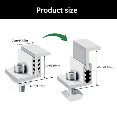 Abrazadera de extremo ajustable para panel solar contra viento fuerte 4